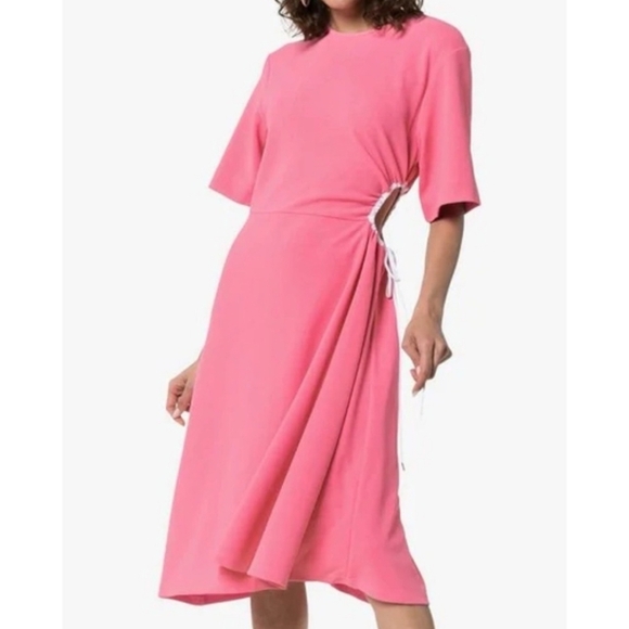 See by Chloe Pink Cut Out Dress Midi Tie - Picture 2 of 16